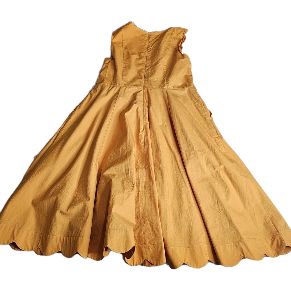 Boden Womens Yellow Ochre Judith Poplin Sleeveless Fit & Flare Dress sz10 preppy - Picture 6 of 8